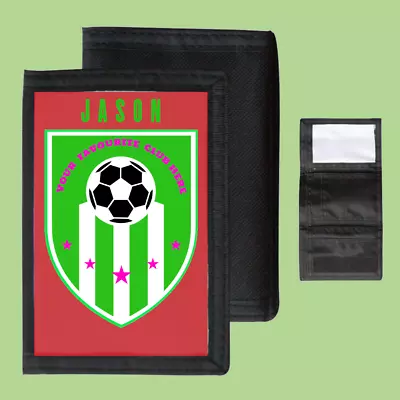 Personalised FOOTBALL Inspired Nylon Wallet With Your Favourite Team Badge • £12.50