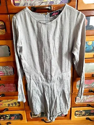 Motel Long Sleeve Hot Pant Playsuit Jumpsuit Silk Satin Effect Size S • $3.73