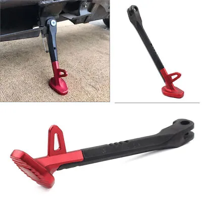 Motorcycle Single Side Stand Leg Kickstand Support Black+Red 250MM Universal • $19.96