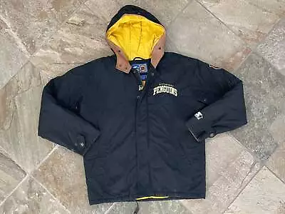 Vintage Pittsburgh Penguins Starter Parka Hockey Jacket Size Small • $84.46