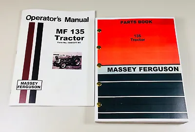 Massey Ferguson Mf 135 Tractor Operators Manual Parts Book Catalog Set • $42.97