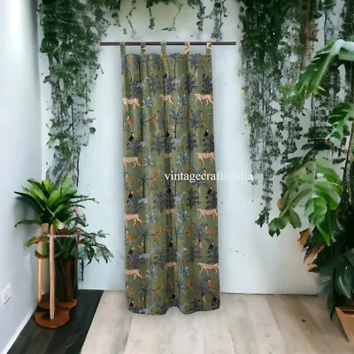 Indian Vintage Cotton Velvet Curtain Drape Window Decor Pink Heavy Door Curtain • $282.66