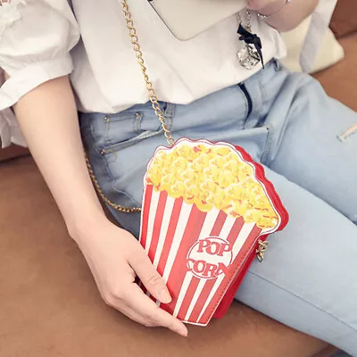 £8.99 • Buy Woman Cupcake Hamburger Chain Bag Popcorn Crossbody Messenger Bag (Popcorn