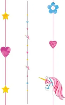 Unicorn String Decorations - Girls Birthday Party - Hanging Balloon Decoration • £2.59