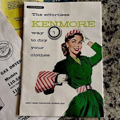 Vintage 1957 SEARS Clothes Dryer Catalog Manual  Mid Century Fashionable Woman • $8.95