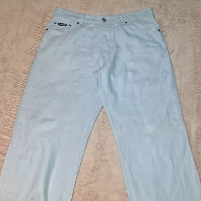 Yves Saint Laurent Men's Vintage Trousers Rare YSL Blue Soft Chino W34 L30 • £22.99