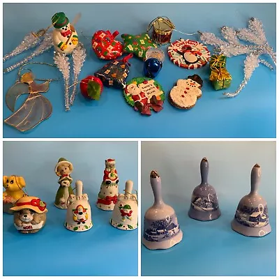 Lot Of Vintage Christmas Ornaments & Bells • $12.47