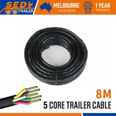 $19.99 • Buy 8M X 5 Core Wire Cable Trailer Cable Automotive Boat Caravan Truck Coil V90 PVC