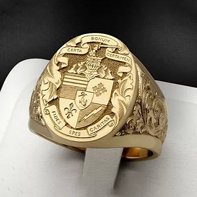 Handmade Men's 18K Gold Godfather Printing Ring Badge Nobility Jewelry New Hot • £5.22