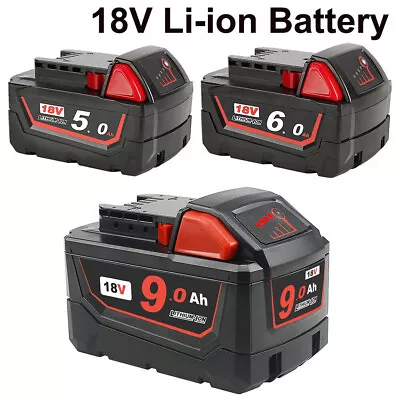 For Milwaukee 18V LI-ION XC 9Ah 6Ah 48-11-1860 Extended Battery M12-18C Charger • £77