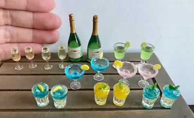 1:12 1:6Dollhouse Miniature Cocktail Drinks Fruit Cup Party Champagne Margarita • $6.99