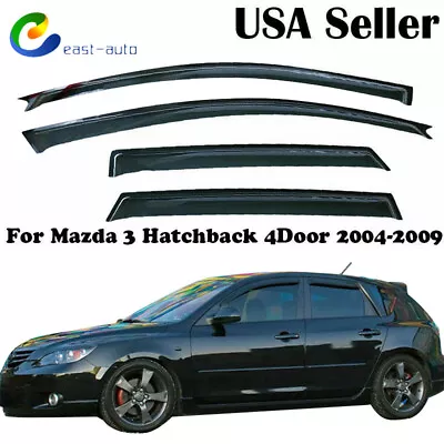 Fit For Mazda Hatchback 2004-2009 Tape On Window Visor Deflector Rain Guards • $27.75