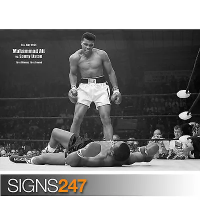 MUHAMMAD ALI POSTER BOXER - SONNY LISTON FIGHT (2136) Celebrity Poster Poster • £6.25