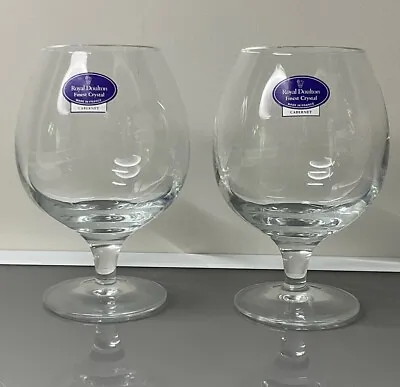 Set X 2 Short Stemmed CRYSTAL Cabernet Wine Brandy Glasses ROYAL DOULTON • $29