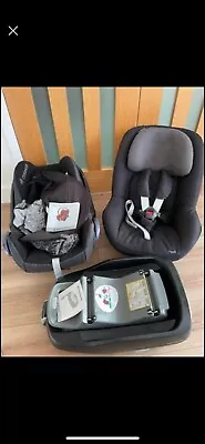 Maxi Cosi Newborn And Pearl Car Seat + Family Fix Base -0-4yrs • £50