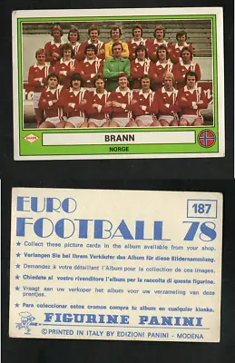 Panini Euro Football 78 #187 Team Brann Norway Figure Excellent Uncommon▓ • £2.88