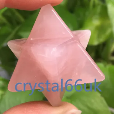 £11.99 • Buy Natural Rose Quartz Merkaba Star Carved Crystal Skull Point Healing 1pc