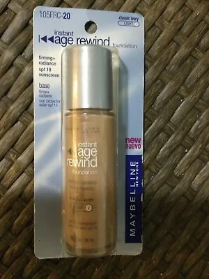 Maybelline Instant Age Rewind Foundation SPF18 CLASSIC IVORY (Light 2) New. • $22.91
