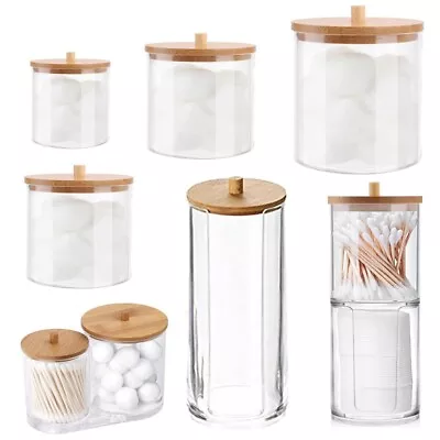 Cotton Wool Balls Bud Swab Holder Jar Makeup Pads Container Dispenser UK • £5.56