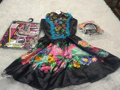 Monster High Halloween Party Costume Dress Skelita Calaveras Girl's Large 10/12 • $12