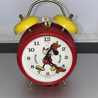 Vintage Mickey Mouse Alarm Clock Walt Disney Productions Bradley • $24.89