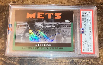 2021 Topps Mike Tyson Green Auto SP PSA 10 GEM MT Mets Once/Time Queens POP 1 🔥 • $4400