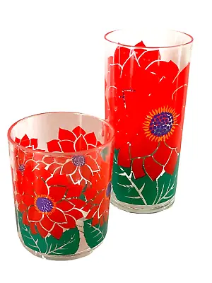 Vtg 90s Dayton Hudson Marshall Fields Red Dahlia Acrylic Plastic Flower 8 Cups • $19.95