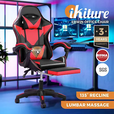 $129.90 • Buy Oikiture Gaming Office Chair Massage Racing Recliner Computer Work Armrest Seat