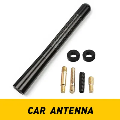 $9.99 • Buy 4.7inches+ Screw Car Antenna Carbon Fiber Radio FM Antena Black Kit Universal