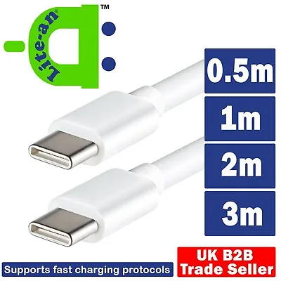 £4.99 • Buy USB C To C Cable Fast Charger Lead Type C Ipad Macbook Laptop Phone PD Up To 65W