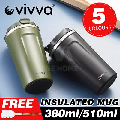 $17.23 • Buy Vivva Coffee Mug Insulated Cup Thermal Stainless Steel Flask Vacuum Thermos
