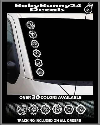 $9.99 • Buy Chakra Vinyl DECAL Sticker Car Truck Vertical Thousand Petal Lotus Ohm Natural 