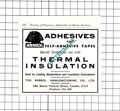 The Arabol Manufacturing Co London / Laidlaw Drew & Co Ltd - C.1957 Small Advert • $8.65