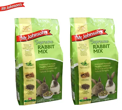 2 Pack Mr Johnsons Supreme Rabbit Mix Small Animal Rabbit Food Diet 900g • £8.98