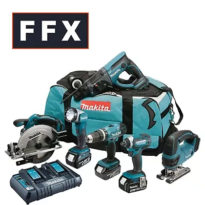 Makita DLX6068PT 18v 6 Piece Kit 3 X 5.0Ah Li-ion Twin Port Charger + Tool Bag  • £757.38