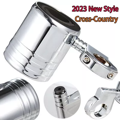 Cross Country Chrome Adjustable Cup Holder For Harley Motorcycle 7/8 &1 &1 1/4” • $26.99