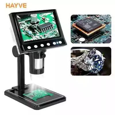 Hayve 4.3'' Digital Microscope 1600X USB Microscope 1080p Soldering (T) • $36.99