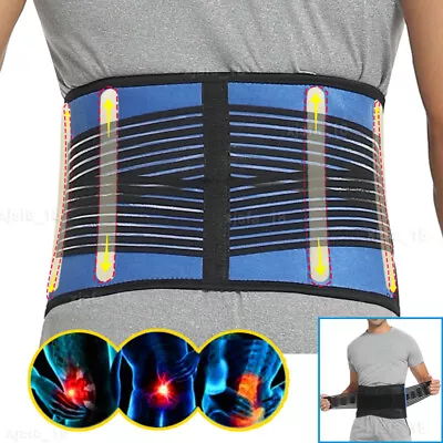 Lumber Brace Lower Back Abdominal Support Exercise Belt Medical Pain Relief Band • £11.79