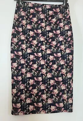 Papaya Elasticated Textured Pencil Skirt Size 10 • £7.95