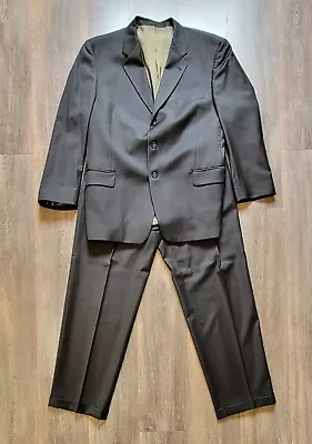 Joseph Abboud Super 100s Gray 3 Button Suit 46R Pleated Cuffed Pants 40x31 • $93.82