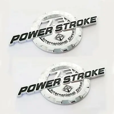  2x 7.3L Power Stroke International Fender Emblems Badge For F250 F350 Chrome • $26.82