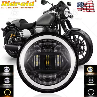 $38.99 • Buy 5-3/4  5.75 In LED Headlight Projector Halo For Yamaha V-Star XVS 650 950 1100