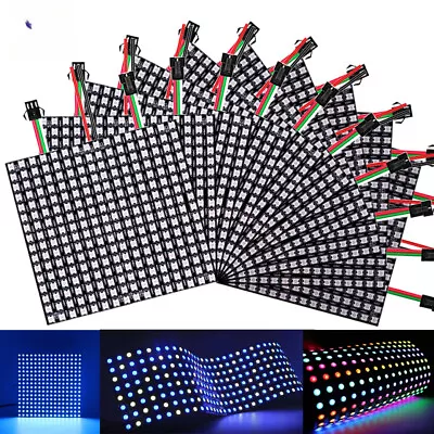 1~5Pcs WS2812B 8x8 16x16 RGB LED Digital Flexible Individually Addressable Panel • $77.22