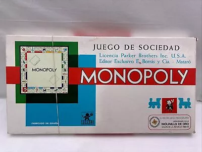 Vintage 1970 SPANISH Monopoly Board Game Parker Brothers Borras Spain • $32