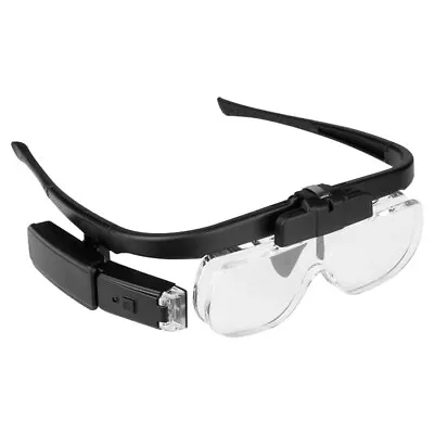 Glasses LED Headband Loupe Magnifier With Lamp Adjustable Glasses Variable Focus • $18.77