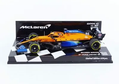 Minichamps 537205155 2020 Carlos Sainz McLaren MCL35 1/43 Scale 2nd Italian GP • $29