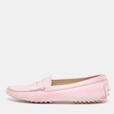 Tod's Pink Leather Slip On Loafers Size 40.5 • $156.45