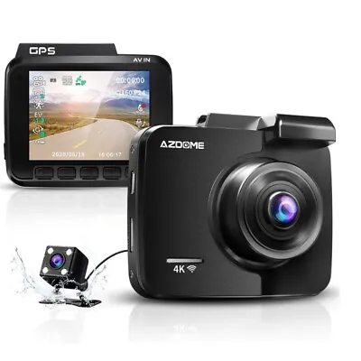 $159.76 • Buy 4k Dash Cam With Gps WiFi Car Video DVR Recorder Dual Cameras For Front And Rear