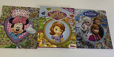 Lot Of 3 Look And Find Picture Books: Minnie Mouse Frozen Sofia The First…. • $17.60