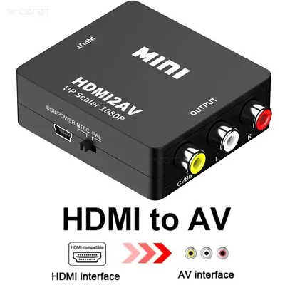 HDMI To RCA AV Converter Adapter 1080P CVBs 3RCA For Video Audio Xbox TV PC DVD • $5.39